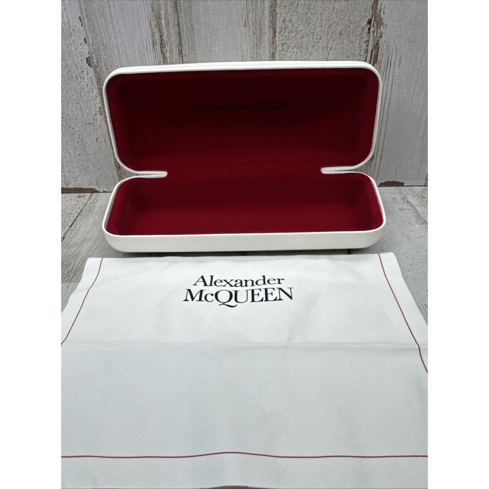 Alexander McQueen White Sunglasses / Eyeglasses Case with Cloth Authentic
